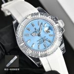 Rolex & Phantomlab Crystal Case 40mm 3135 Blue Hairspring Movement Blue/Pink/Grey Face Watch